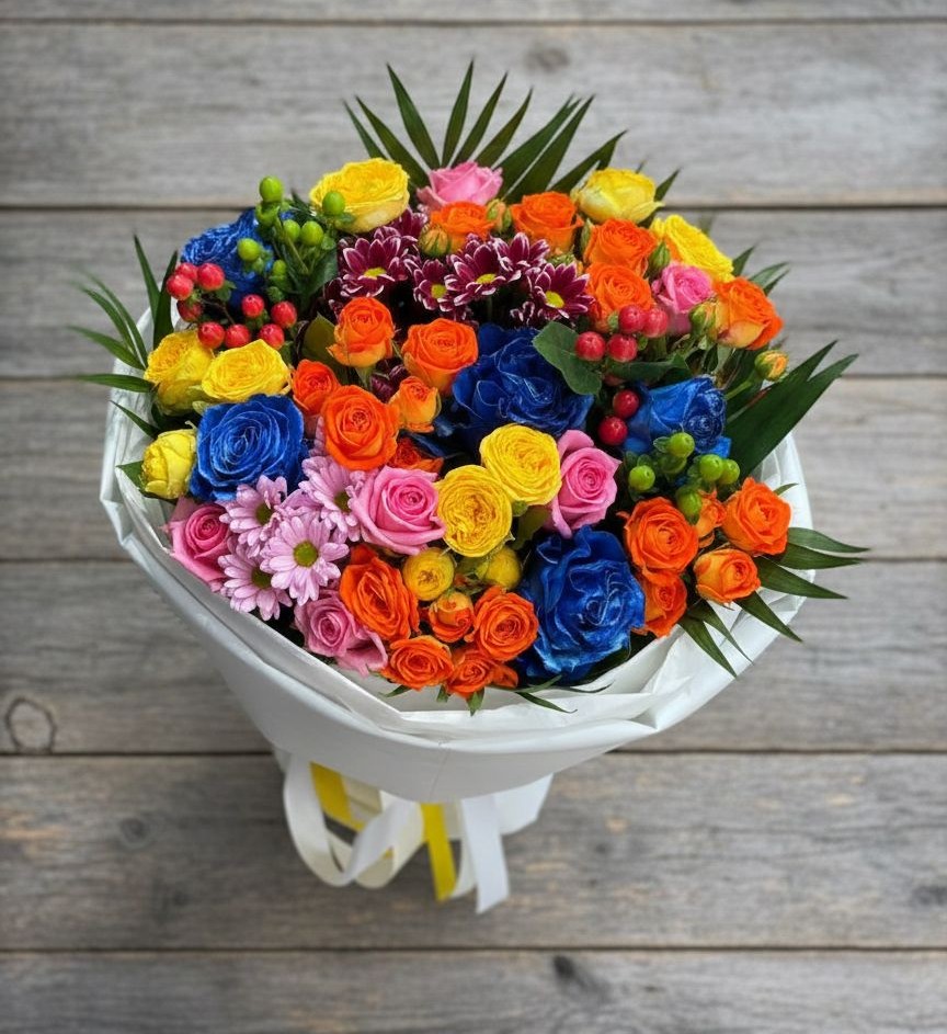 Букет цветов из: Розы и Хризантемы в Холм-Жирковский