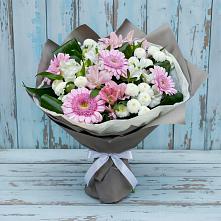 Букет цветов из:  Герберы, Альстромерии и Хризантемы #REPLACE_PRED# Холм-Жирковский