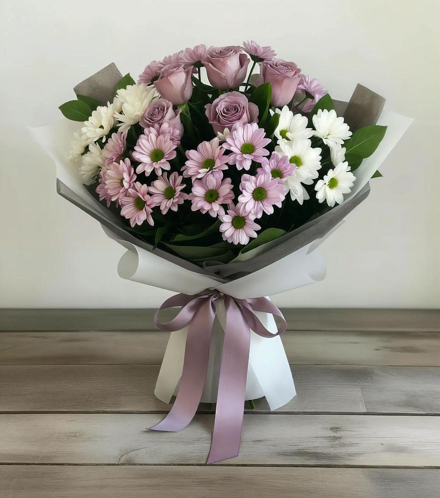 Букет цветов из: Хризантемы и Розы в Холм-Жирковский