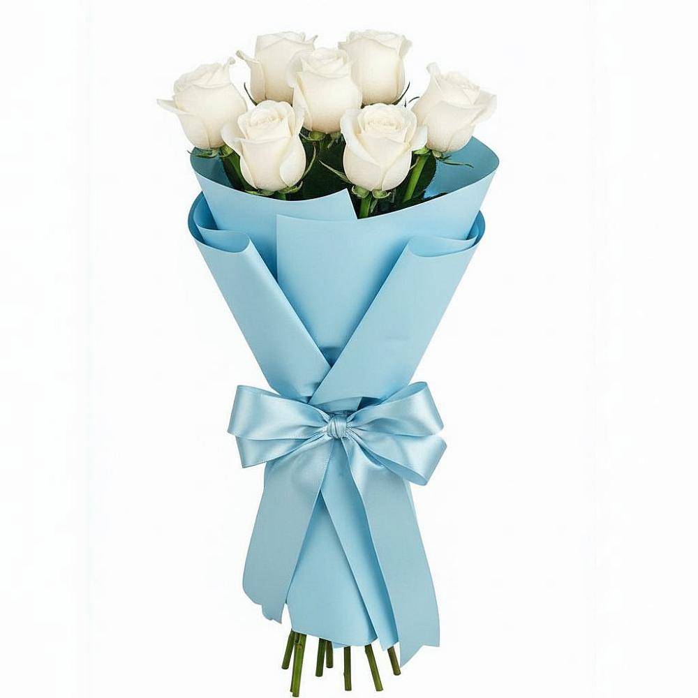 Букет 7 белых роз Проуд в Холм-Жирковский