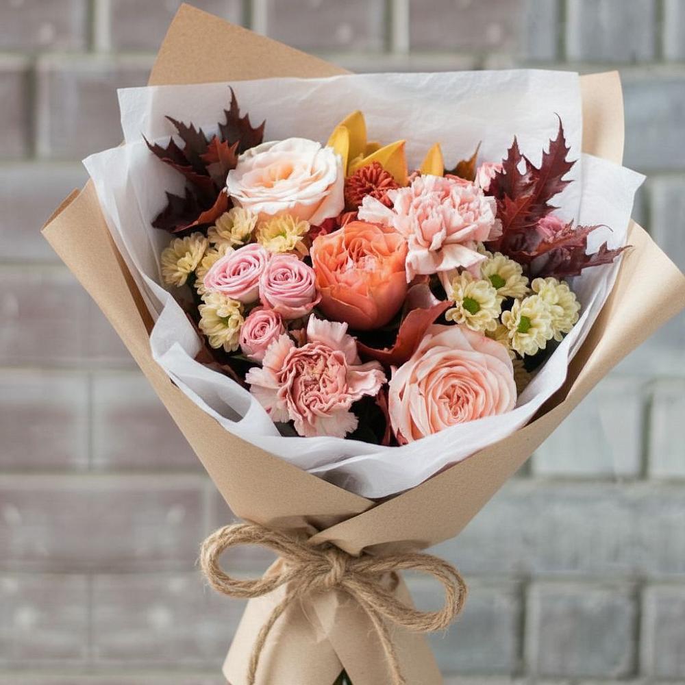 Букет цветов из: Гвоздики, Хризантемы и Розы в Холм-Жирковский