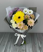 Букет цветов из:  Розы, Герберы и Хризантемы в Холм-Жирковский