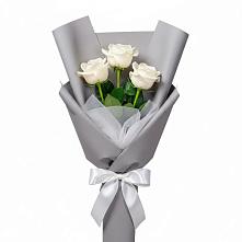 Букет 3 белые розы #REPLACE_PRED# Холм-Жирковский
