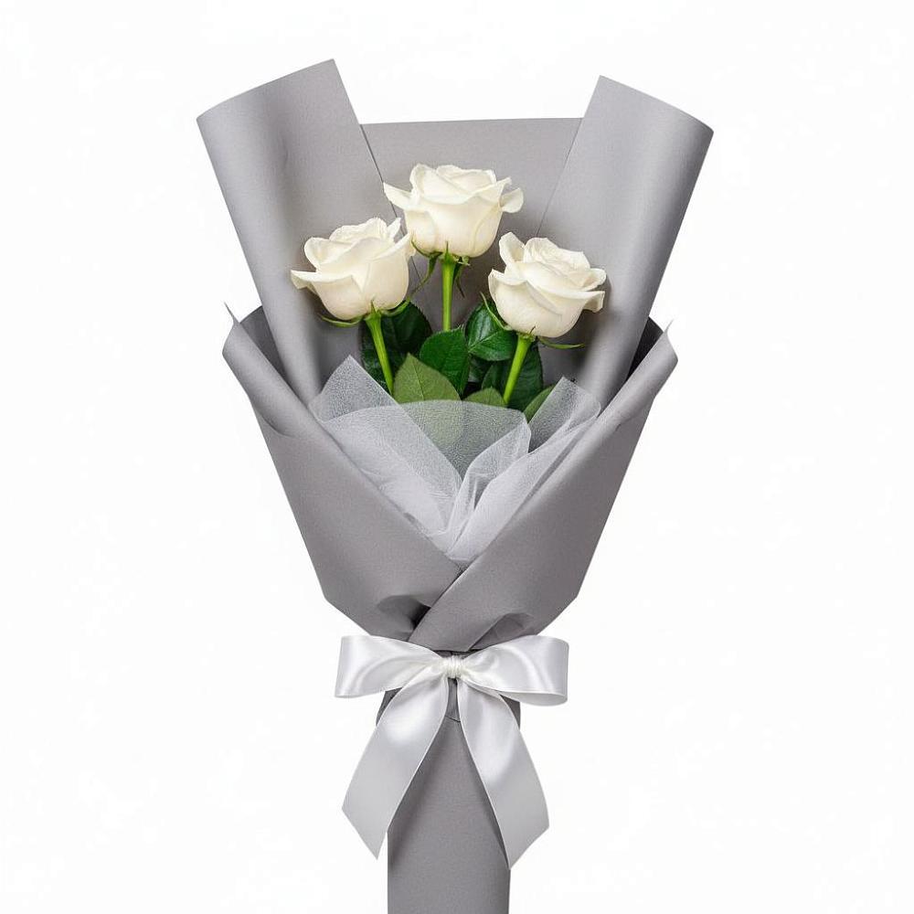 Букет 3 белые розы в Холм-Жирковский