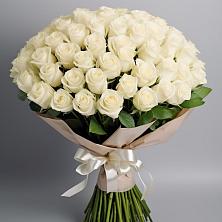 Букет 101 беля роза Белоснежка в Холм-Жирковский