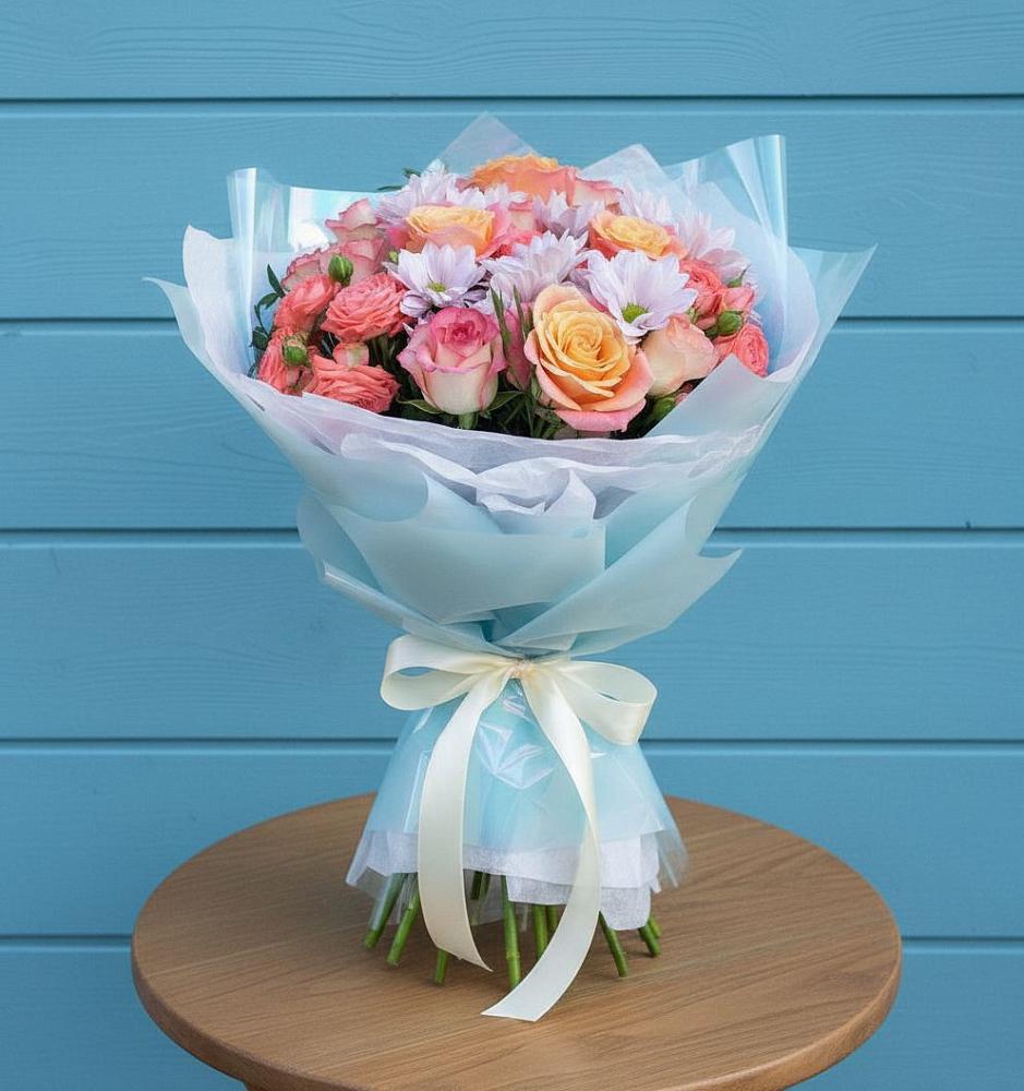 Букет цветов из: Хризантемы и Розы в Холм-Жирковский