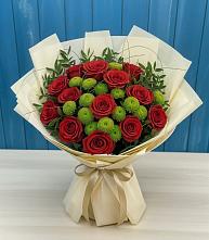 Букет цветов из:  Розы и Хризантемы #REPLACE_PRED# Холм-Жирковский