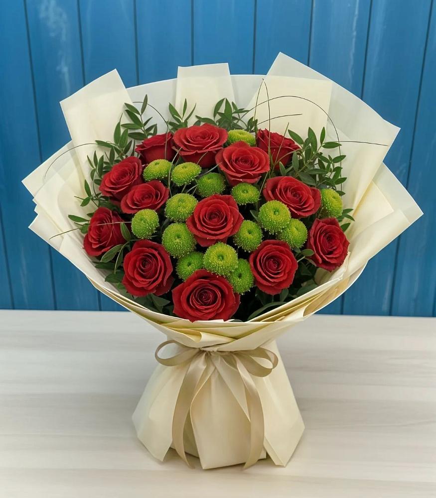 Букет цветов из: Розы и Хризантемы в Холм-Жирковский